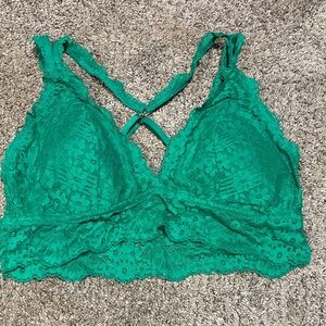 Aerie Lace Bralette in Green